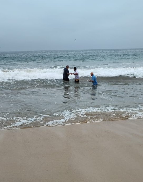 Entrando al agua